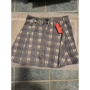 Maze Collection Grey Plaid Skort Women Mini Skirt with Shorts NWT L